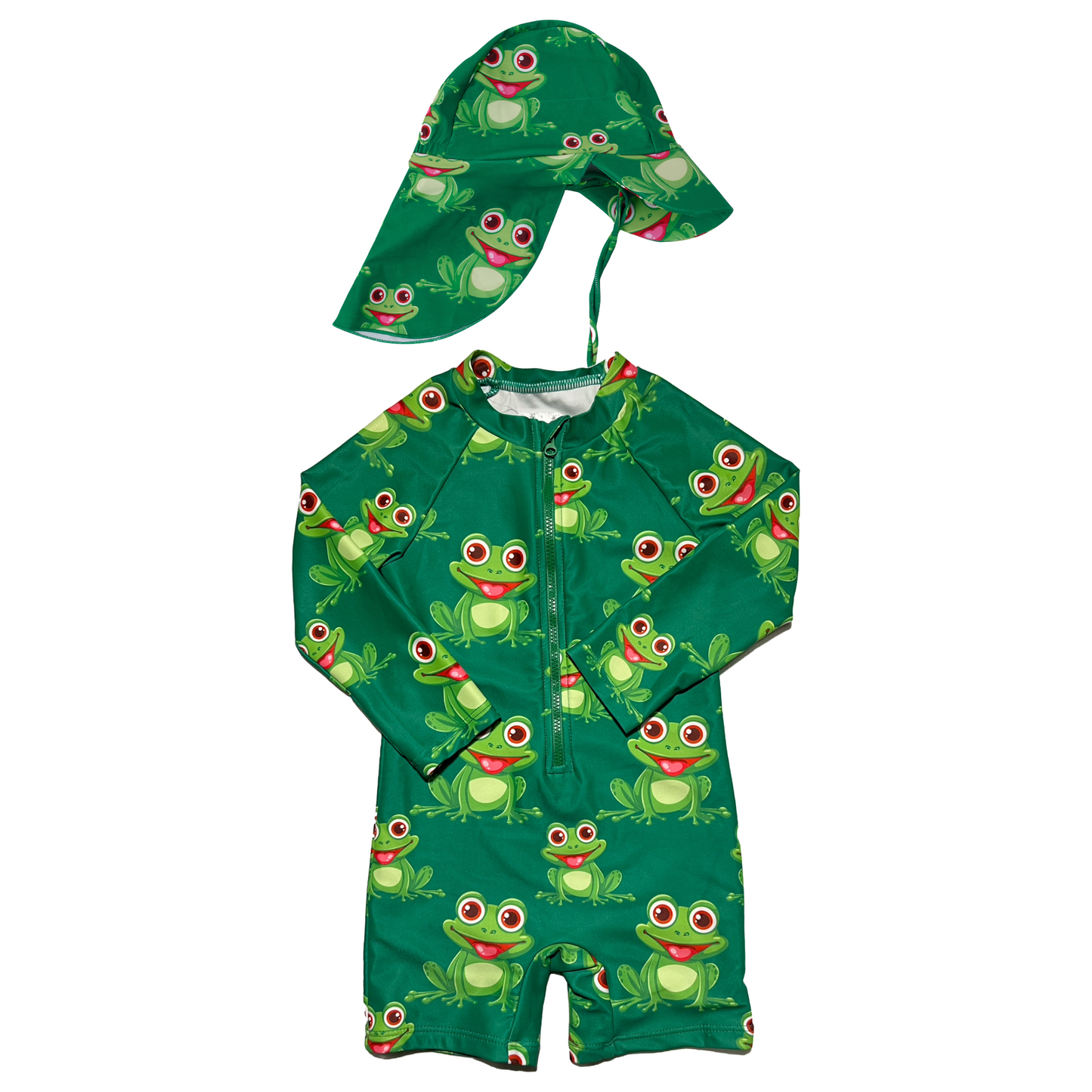 Frankie the Frog unisex swimsuit + hat
