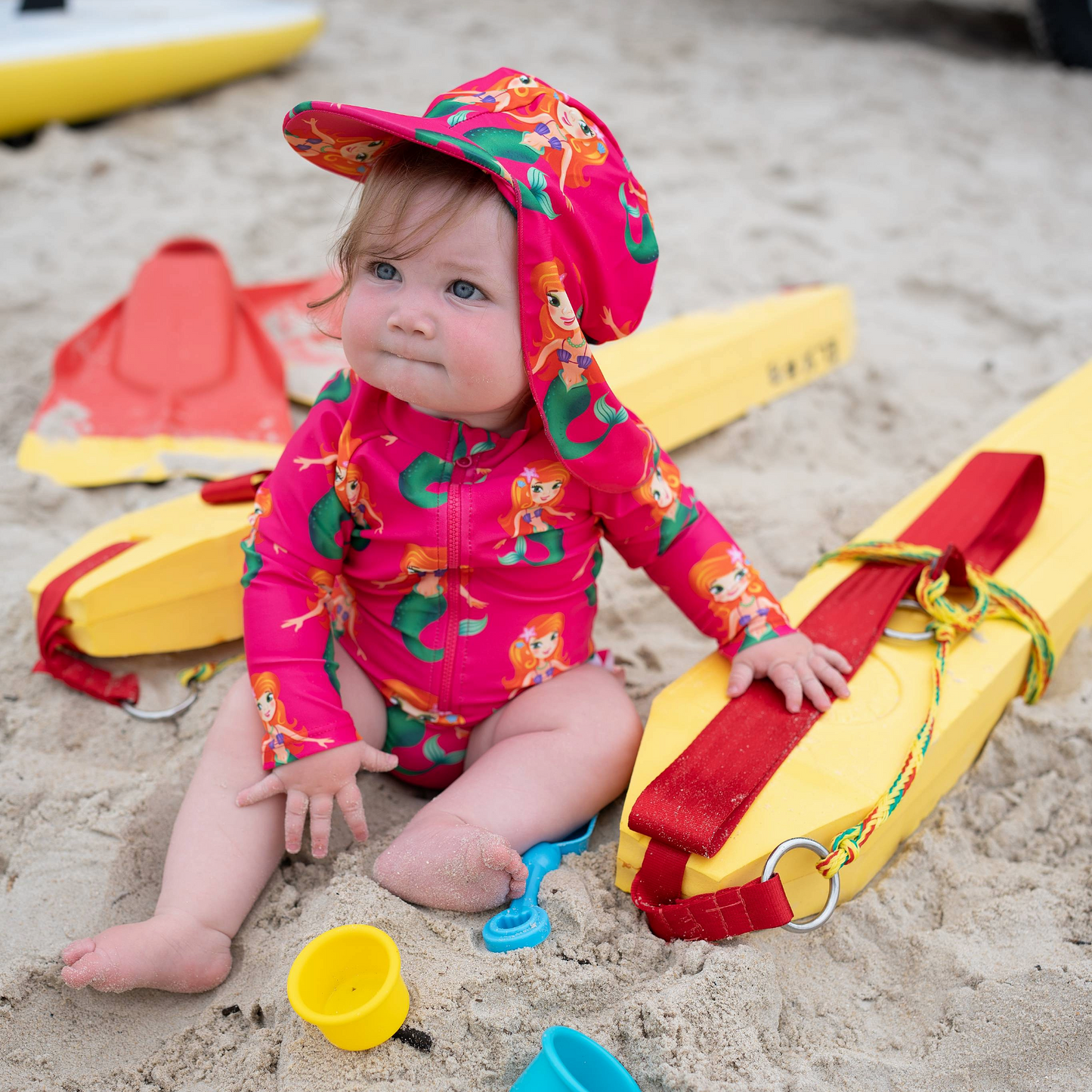 Maddie the Mermaid girls swimsuit + hat